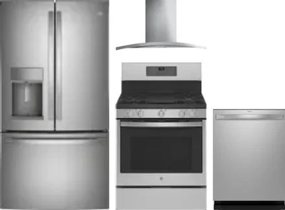 4 Piece Package Includes Refrigerator, Range, Hood And Dishwasher